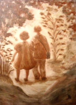 Named contemporary work « Enfants en forêt », Made by CBC