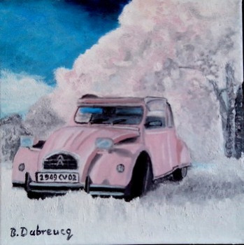 Named contemporary work « un amour de voiture », Made by BRIGITTE DUBREUCQ