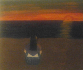 Named contemporary work « la nuit sur la plage », Made by CATHERINE NICOLAS