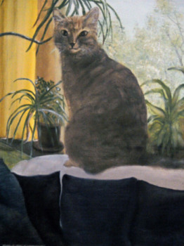 Named contemporary work « Maïa, mon petit chat  », Made by JEANNINE LIBON