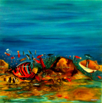 Named contemporary work « sous Mer 4 », Made by AMARELY