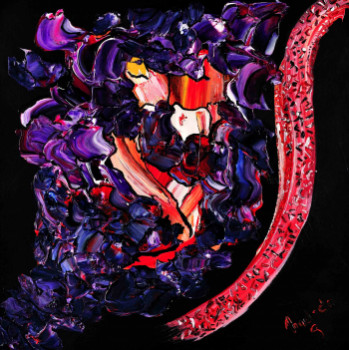 Named contemporary work « Rose de nuit  », Made by NADODO