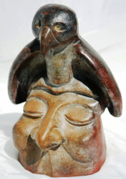 Named contemporary work « INDIEN et le rapace », Made by SANDOR SHOMI