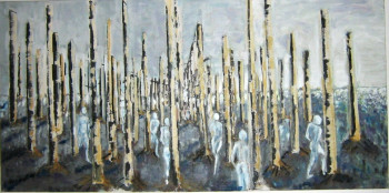 Named contemporary work « colonnes de miel », Made by MICHEL LEMIEUX