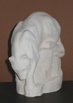 Named contemporary work « panthère à l'affût », Made by NOIROT SYLVIA