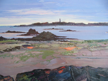 Named contemporary work « l'ile de batz mer basse », Made by ALAIN COJAN