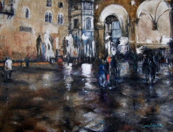 Named contemporary work « Firenze, piazza della signoria », Made by JEAN-LUC CELCE