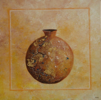 Named contemporary work « EMPREINTE D OR I », Made by MIREILLE MAURY