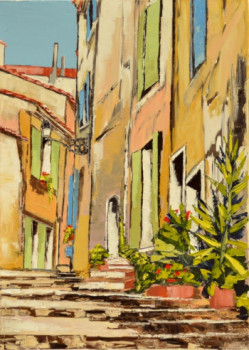 Named contemporary work « COULEURS D'UNE RUELLE A FAYENCE (83) », Made by JIEL