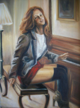 Named contemporary work « La pianiste », Made by CHRISTINE BIDALET