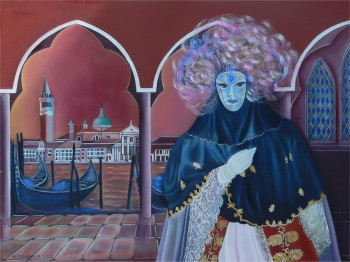 Named contemporary work « Le carnaval à Venise », Made by ABERNARDO