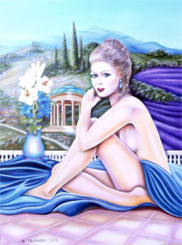 Named contemporary work « Nus (onirique) "Le retour de la venus bleue en TOSCANE" », Made by ABERNARDO