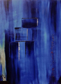 Named contemporary work « Rêve bleu », Made by MICHELINE DE WITTE