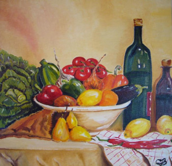 Named contemporary work « Nature morte détail triptyque 1 », Made by TOTO