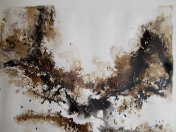 Named contemporary work « Encre de chine - brou de noix (3a) », Made by MARTINE MOREAU