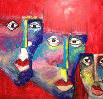 Named contemporary work « LES 3 TETES », Made by FGPSYK