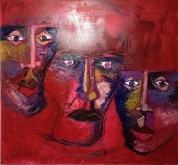 Named contemporary work « TETES EN ROUGE », Made by FGPSYK