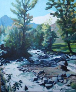 Named contemporary work « Pyrénées "La rivière" », Made by MAXENCE GERARD