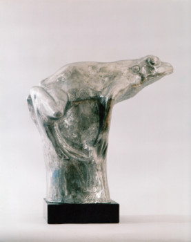 Named contemporary work « FROG », Made by BARAKE SCULPTOR