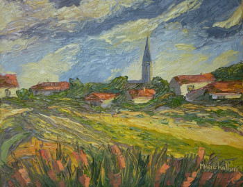 Named contemporary work « Village de Saint Denis », Made by MARICHALTON