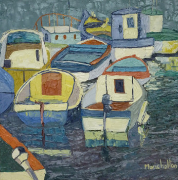 Named contemporary work « Bateaux », Made by MARICHALTON