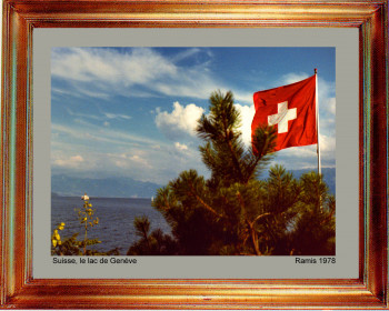 Named contemporary work « Suisse, Le lac de Genéve 1978 », Made by EMILE RAMIS