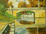 Named contemporary work « Le pont du Mas d'Agenais », Made by MARICHALTON