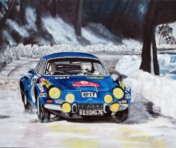 Named contemporary work « Monte Carlo 1973 - ALPINE A 110 1800 - JEAN-CLAUDE ANDRUET-BICHE », Made by ALAIN PINEDE