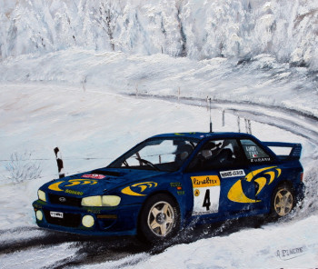 Named contemporary work « MONTE CARLO 1997 - SUBARU IMPREZA WRC97 - Piero Liatti - Frabrizia Pons », Made by ALAIN PINEDE