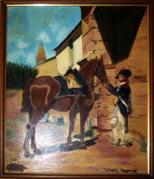 Named contemporary work « Le soldat et son cheval 2 », Made by KHORRY66