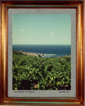Named contemporary work « Catalogne nord, Collioure vignes et mer 1981 », Made by EMILE RAMIS