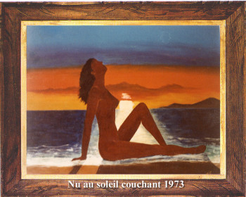Named contemporary work « Nu au soleil couchant 1973 », Made by EMILE RAMIS