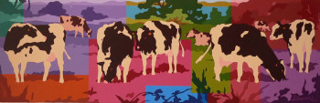 Named contemporary work « Les vaches », Made by DANIELL