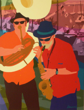 Named contemporary work « Les joueurs de jazz », Made by DANIELL