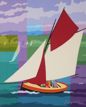 Named contemporary work « Les voiles rouges et blanches », Made by DANIELL