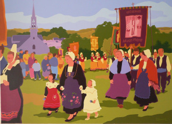 Named contemporary work « Procession de Sainte-Anne-La-Palud », Made by DANIELL