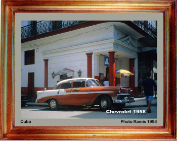 Named contemporary work « Cuba 1998 Chevrolet 1958 », Made by EMILE RAMIS