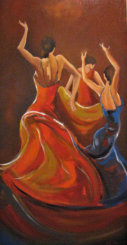 Named contemporary work « Danseuses de Sévillane », Made by JEAN-NOëL LE JUNTER