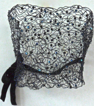 Named contemporary work «  Bustier Bleu Minuit », Made by ADRIENNE JALBERT