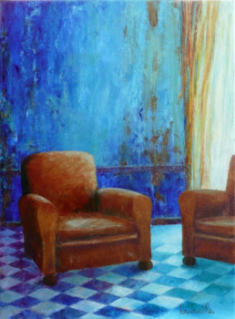 Named contemporary work « l'après midi bleu », Made by LAURELLE BESSE