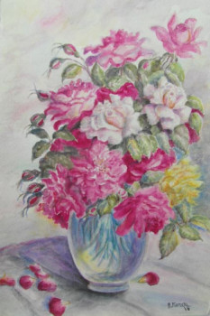 Named contemporary work « Roses du Jardin », Made by AMALIA MEREU