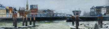 Named contemporary work « Panorama du Pont Colbert, Dieppe », Made by CORINNE QUIBEL