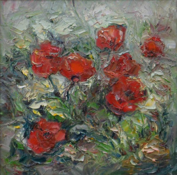 Named contemporary work « LES COQUELICOTS », Made by SERGIU RUSU