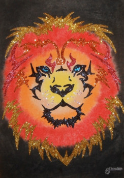 Named contemporary work « Le Lion en feu », Made by SAMACHER