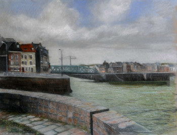 Named contemporary work « Il suffit de traverser... Le pont », Made by CORINNE QUIBEL