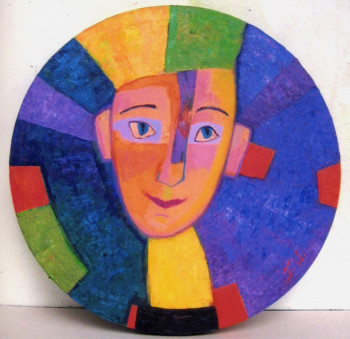 Named contemporary work « Visage lutin », Made by FRANCE WAGNER