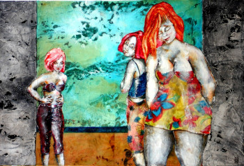 Named contemporary work « les baigneuses », Made by MARAVALPA