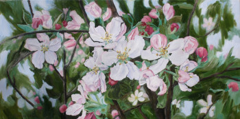 Named contemporary work « fleurs de pommier 2 », Made by STEPANYUK ALINA