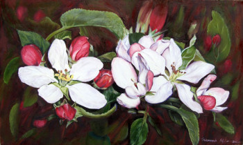 Named contemporary work « fleurs de pommier 3 », Made by STEPANYUK ALINA