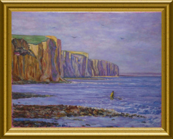 Named contemporary work « Ault -Les Falaises le matin.. (50X65) », Made by ARTOIS